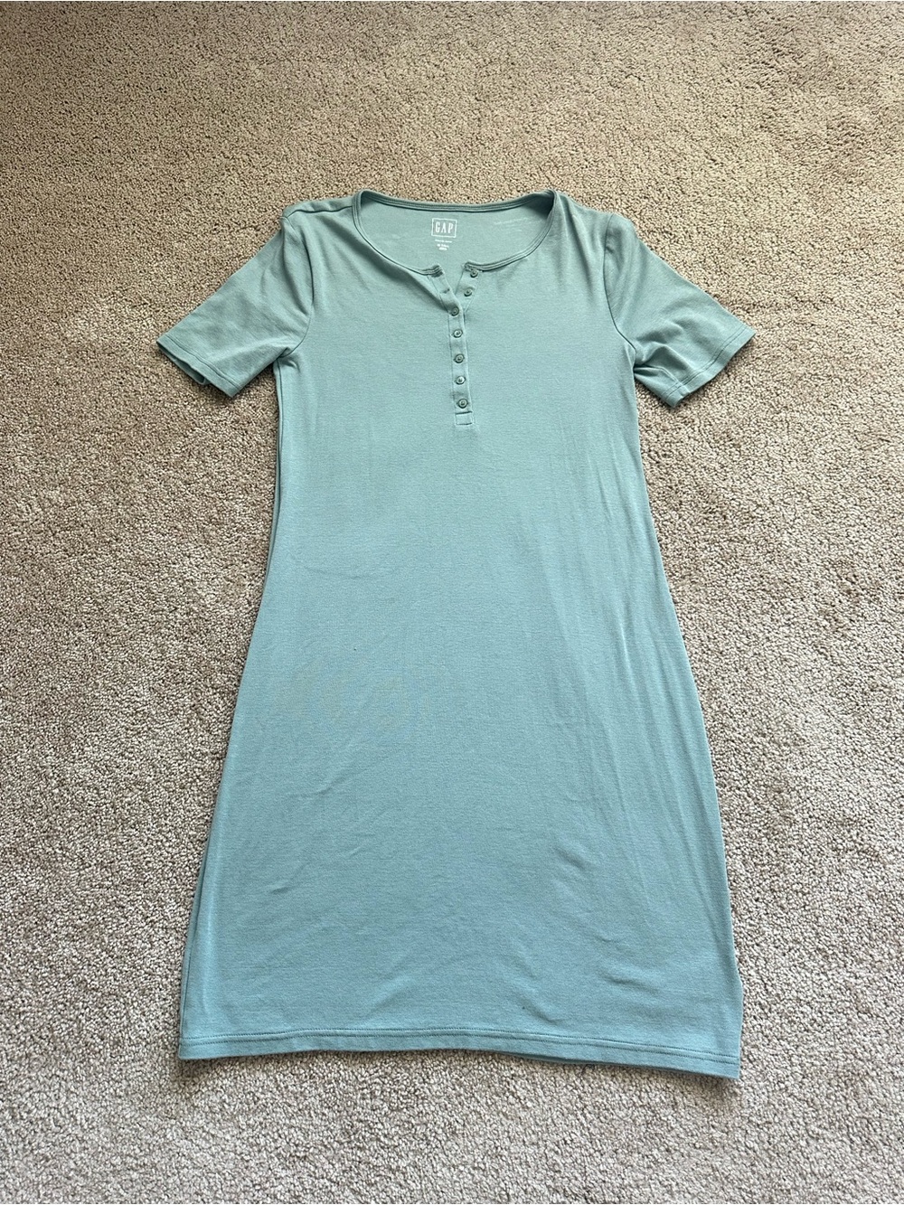 GAP Mint Green Short Sleeve Midi Dress